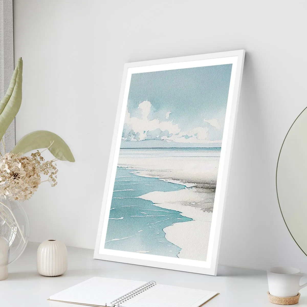 Plagát v bielom ráme - Jemný príliv - 30x40 cm