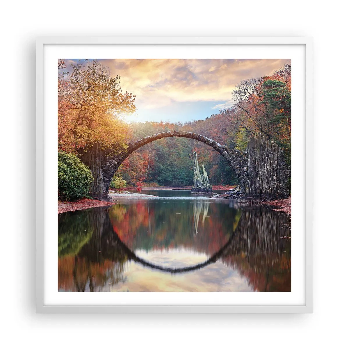 Plagát v bielom ráme - Za zrkadlom - 60x60 cm