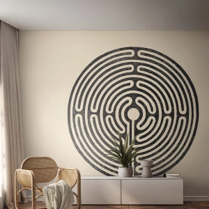 Fototapeta Standard Eco - Tajomný poriadok - Bludisko, Minimalizmus, Čierna a biela - 200x140 cm