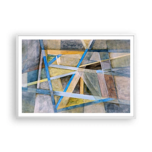 Plagát v bielom ráme - Priamo alebo diagonálne? - 100x70 cm