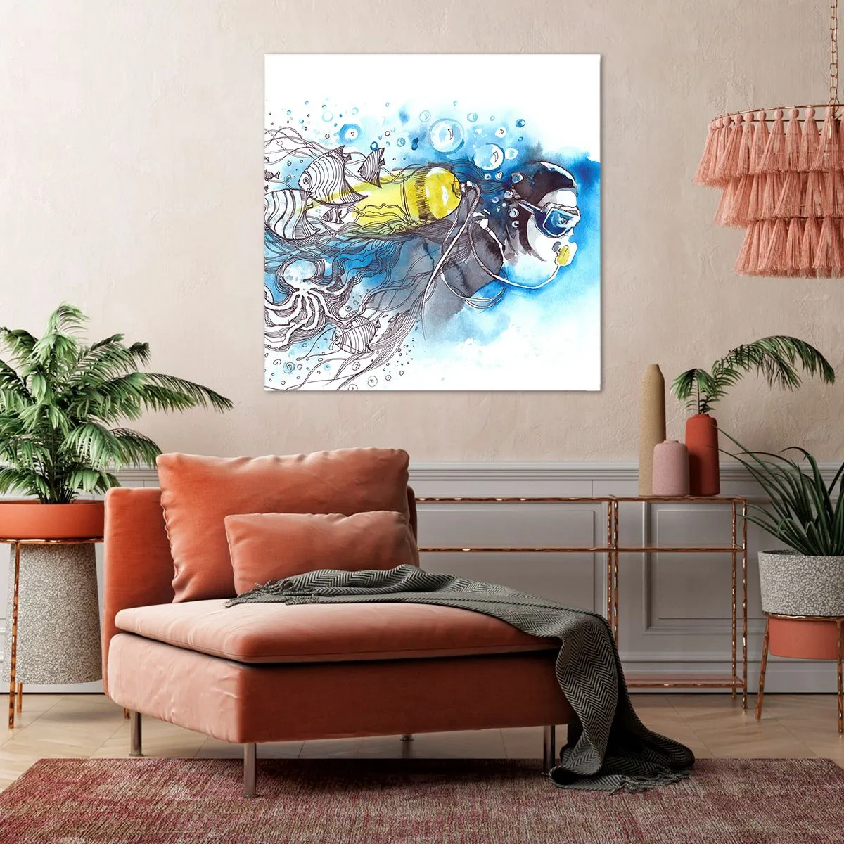 Obraz na plátne - Veľká modrá - 70x70 cm