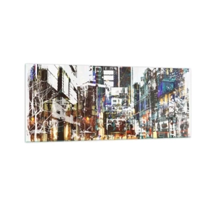 Obraz na skle - Trblietavé mesto - 100x40 cm