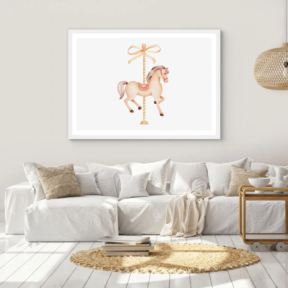 Plagát v bielom ráme - Elegantným klusom - 40x30 cm