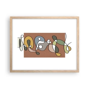 Plagát v ráme zo svetlého duba - Abstrakcia, ktorá stojí za úsmev - 50x40 cm