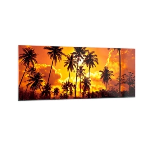 Obraz na skle - Horia hory, horia lesy - 100x40 cm