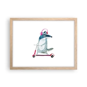 Plagát v ráme zo svetlého duba - Jazvečie radosti - 40x30 cm