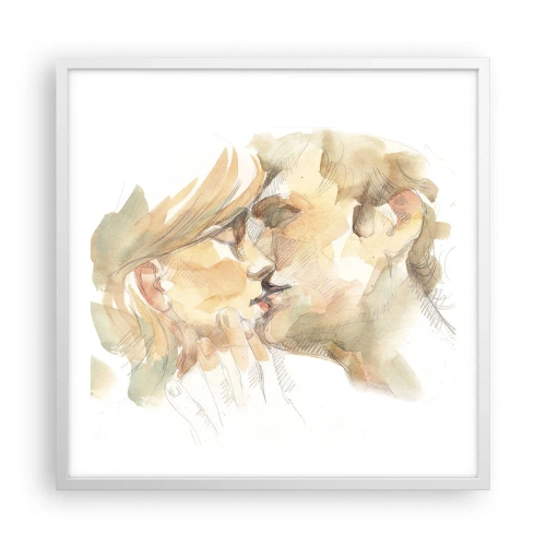 Plagát v bielom ráme - Nájdená polovica? - 60x60 cm