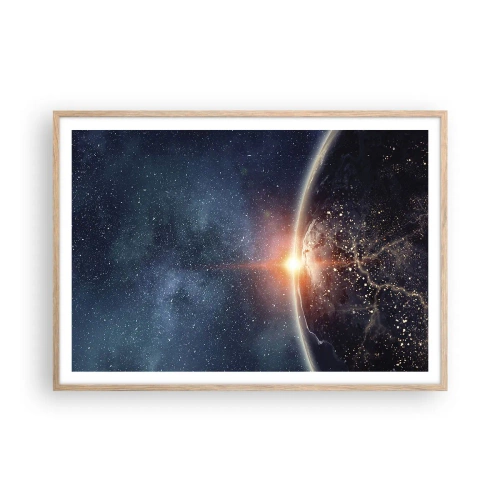 Plagát v ráme zo svetlého duba - V novej perspektíve - 100x70 cm