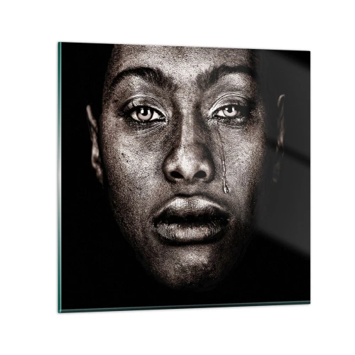 Obraz na skle - Jedna slza - 40x40 cm