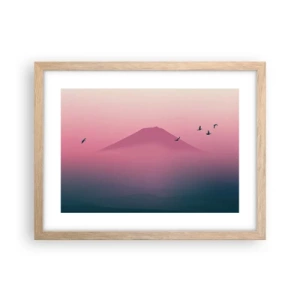 Plagát v ráme zo svetlého duba - Pútnici nad oblakmi - 40x30 cm