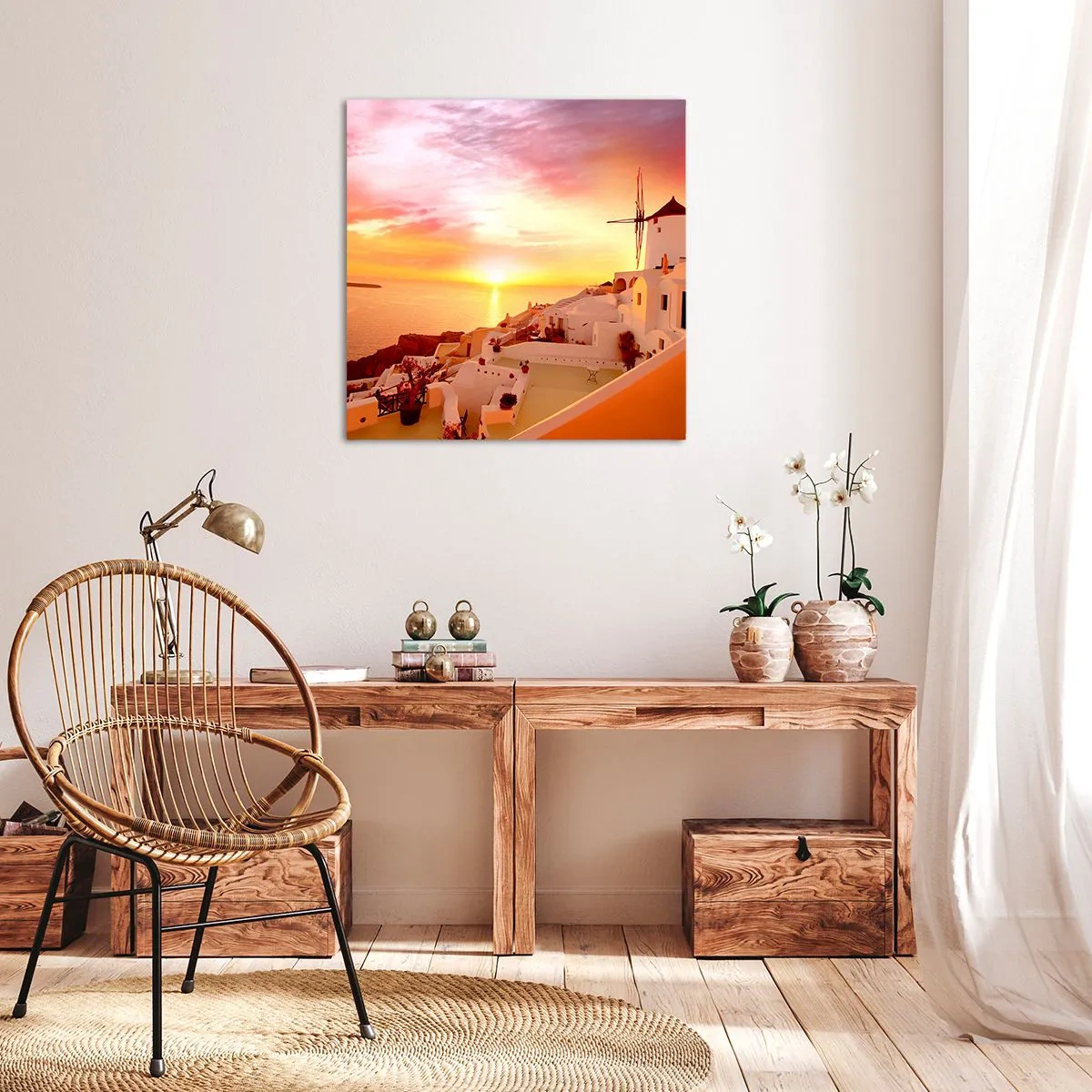 Obraz na plátne - Rozplynúť sa v bielej a zlatej - 30x30 cm
