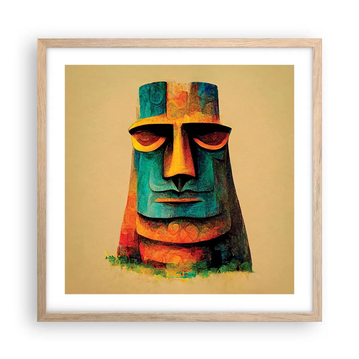 Plagát v ráme zo svetlého duba - Sošný, ale sympatický - 50x50 cm