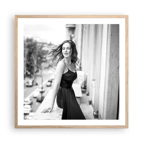 Plagát v ráme zo svetlého duba - Určite Parížanka - 60x60 cm