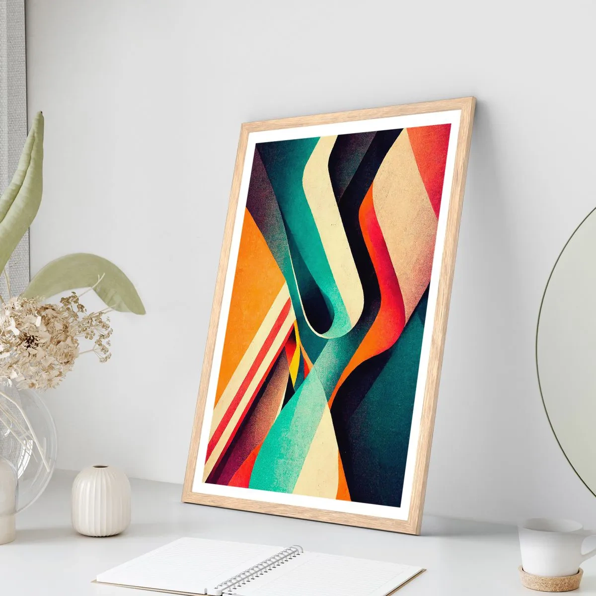 Plagát v ráme zo svetlého duba - Intenzívna kompozícia - 70x100 cm