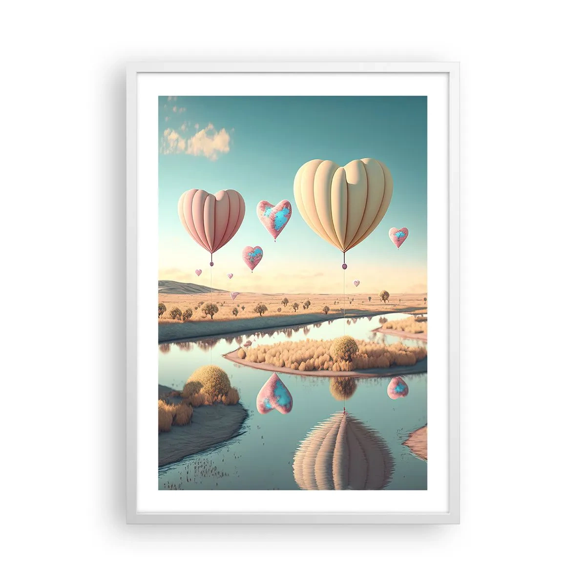 Plagát v bielom ráme - Láska ťa nechá vzlietnuť - 50x70 cm
