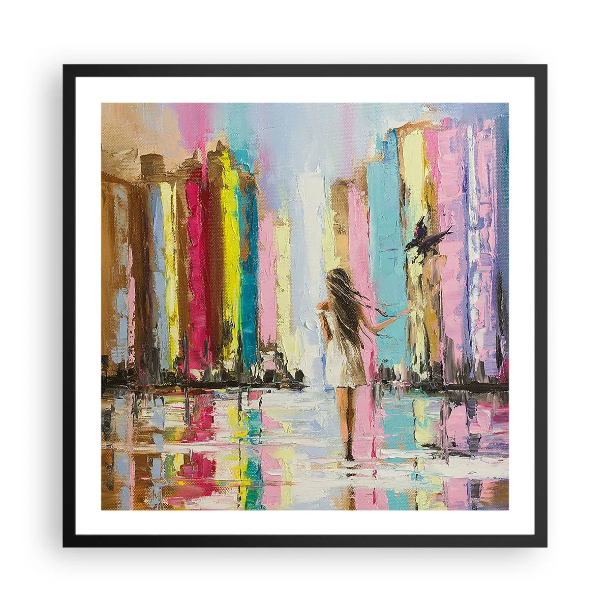 Plagát v čiernom ráme - Poď so mnou - 60x60 cm