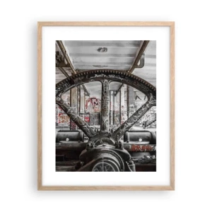 Plagát v ráme zo svetlého duba - Tajný život továrne - 40x50 cm