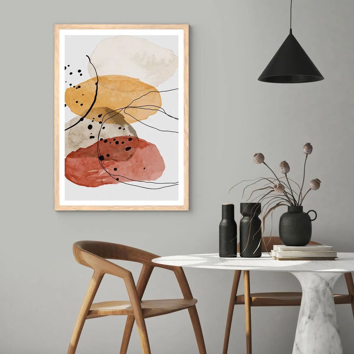 Plagát v ráme zo svetlého duba - Ako ľahký, priezračný vzduch - 40x50 cm