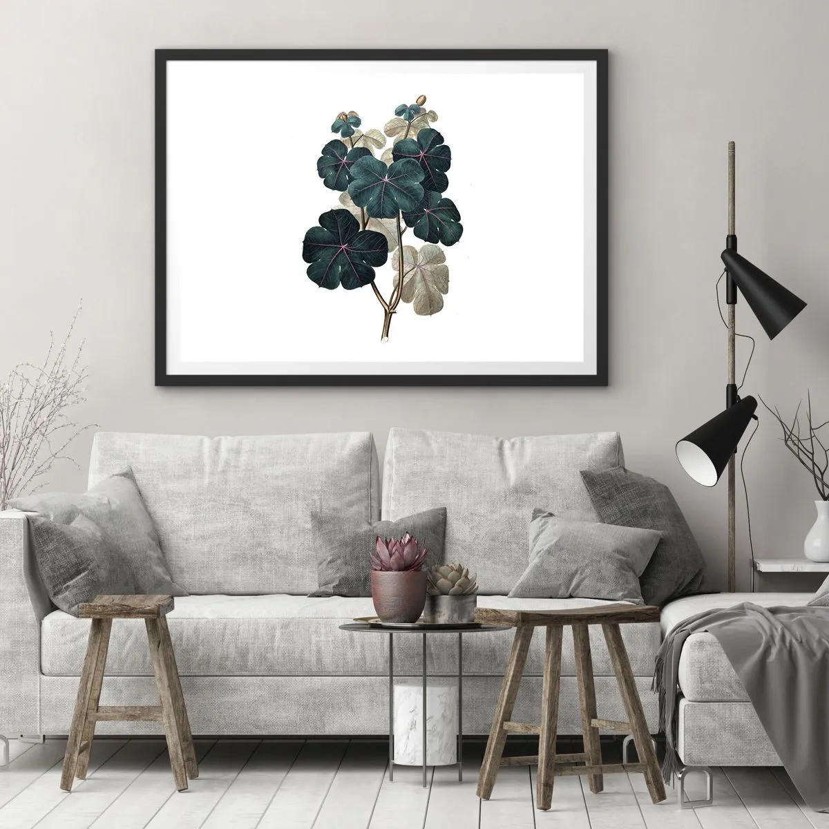 Plagát v čiernom ráme - Zo starého herbára - 70x50 cm