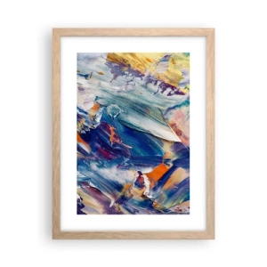 Plagát v ráme zo svetlého duba - Chaos farieb - 30x40 cm