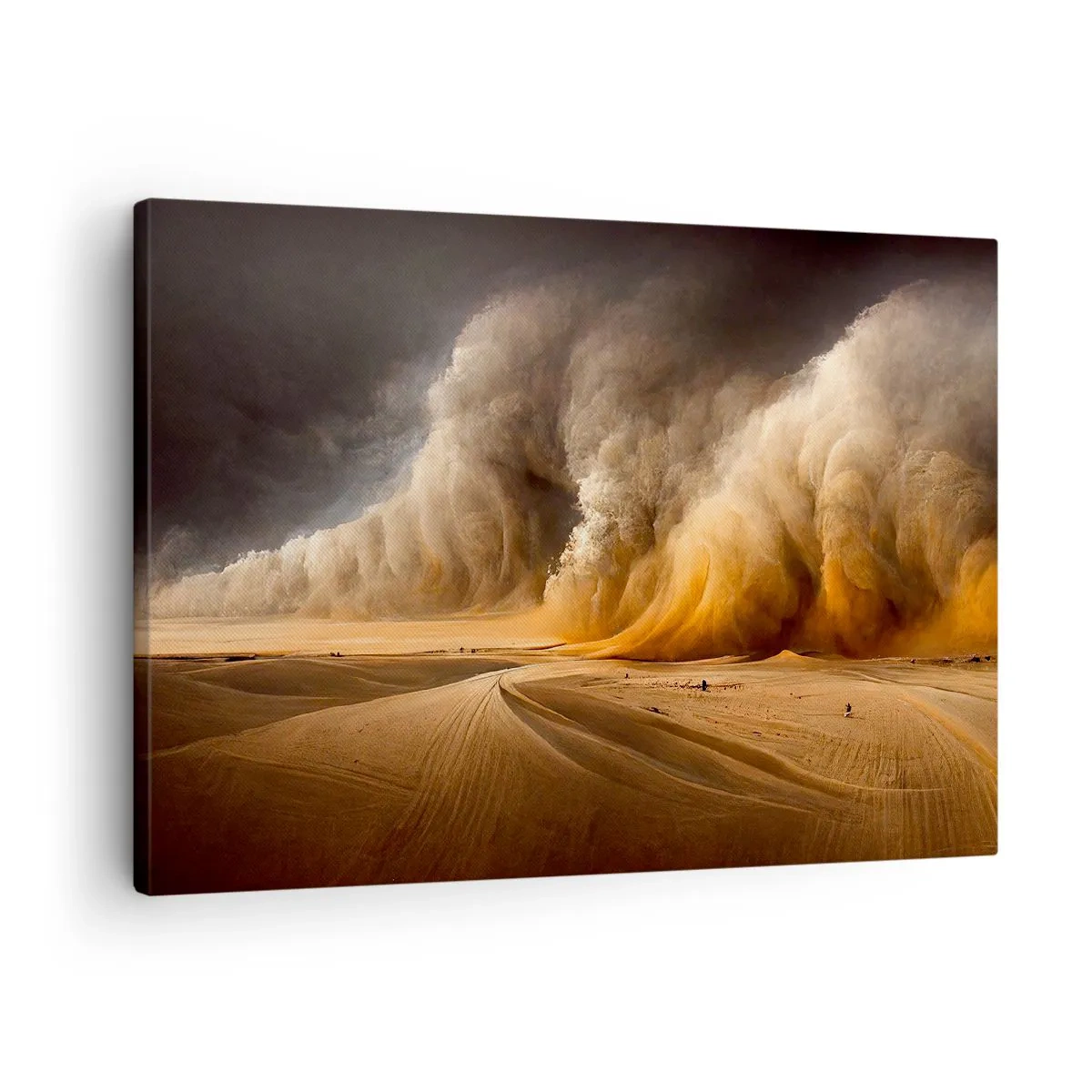 Obraz na plátne - Pôsobivá piesočná búrka v púšti - 70x50cm - Hnev púšte - Moderná nástenná dekorácia do obývacej izby a spálne ARTTOR
