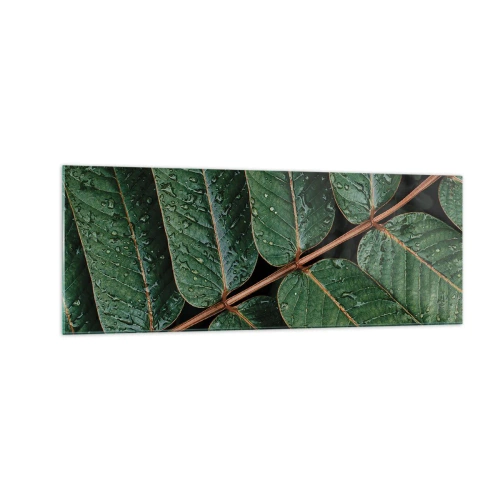 Obraz na skle - V zelenom rytme - 140x50 cm