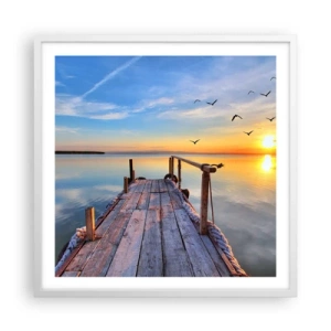 Plagát v bielom ráme - Ísť pred seba smerom k slnku - 60x60 cm