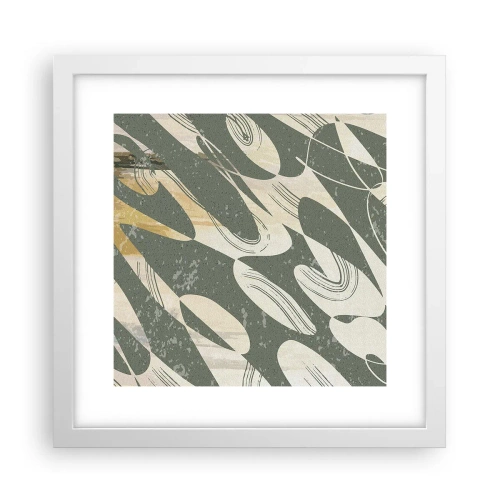 Plagát v bielom ráme - Rytmizovaná abstrakcia - 30x30 cm