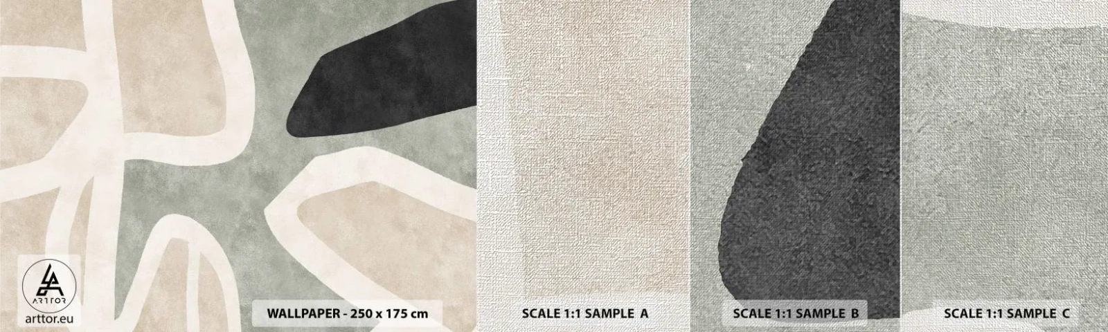 Vzorka fototapety Premium Canvas - Kompozícia s čiernym motívom - Abstrakcia, Minimalizmus, Moderné umenie - 100x30 cm