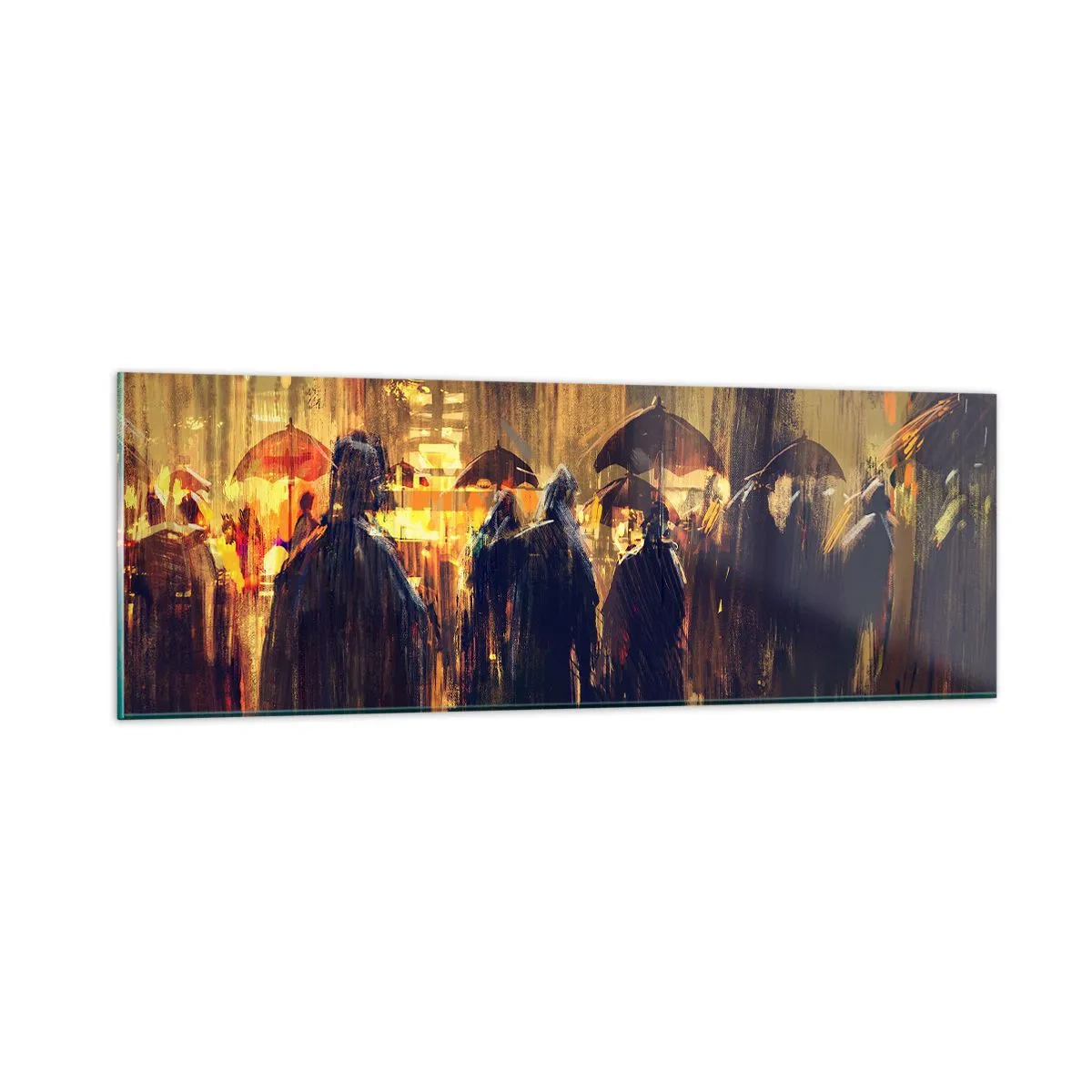 Obraz na skle - Nasledovníci dažďa - 90x30 cm