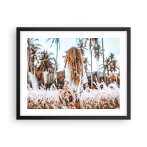 Plagát v čiernom ráme - Zrodená z trávnej páperie - 50x40 cm