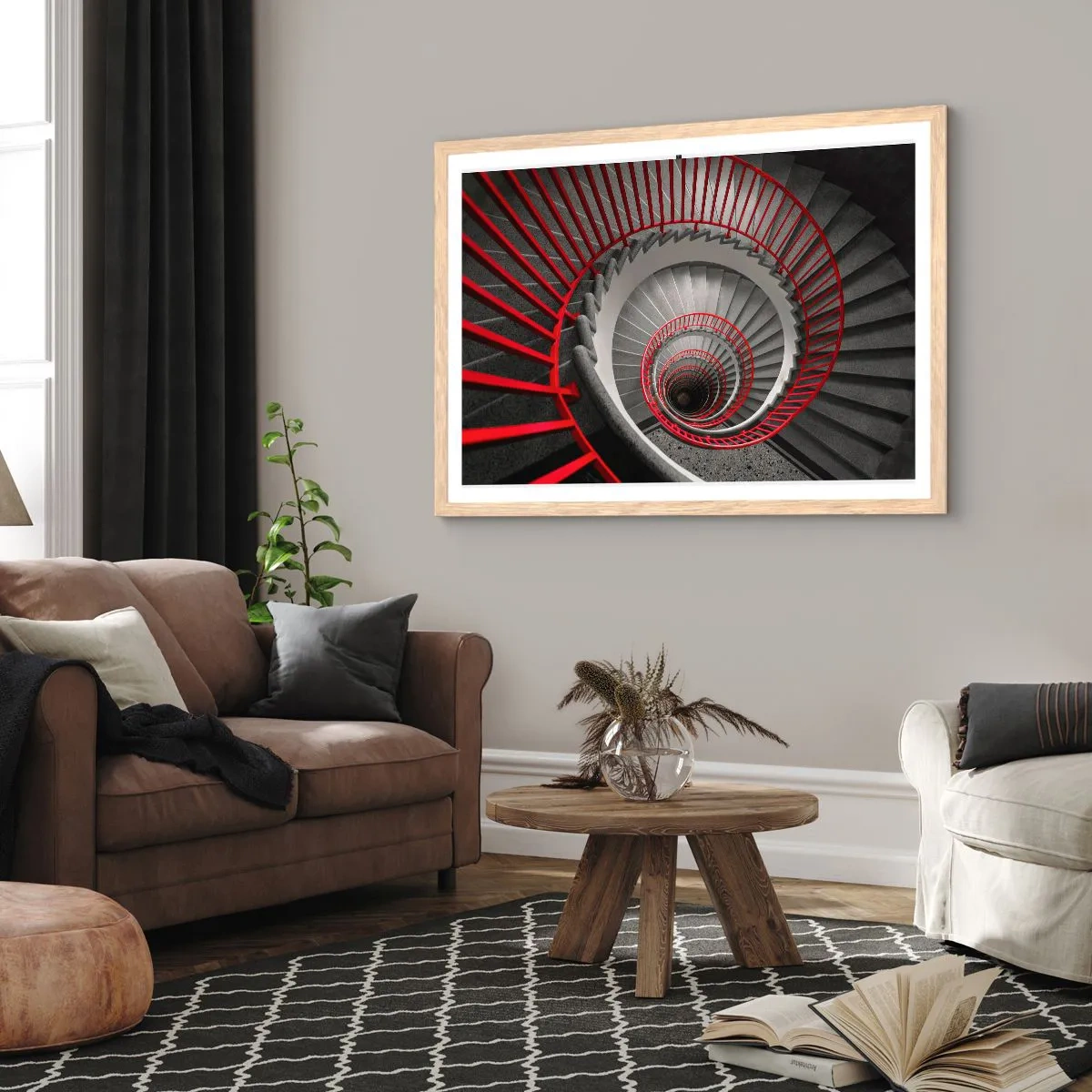 Plagát v ráme zo svetlého duba - Architektonické hry - 91x61 cm