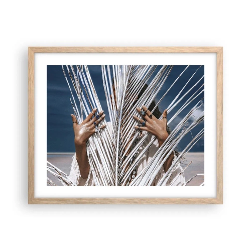 Plagát v ráme zo svetlého duba - Šamanové dievča? - 50x40 cm