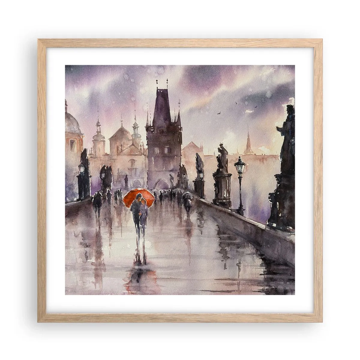 Plagát v ráme zo svetlého duba - Ľudia sa nemenia - 50x50 cm