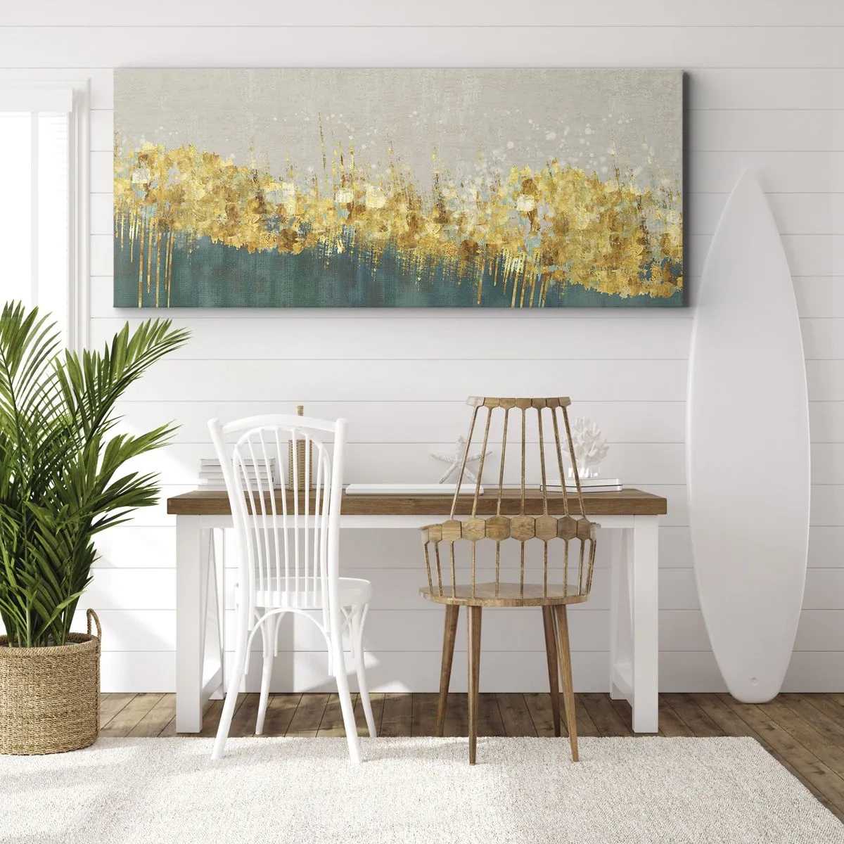 Obraz na plátne - Zlatá hranica - 100x40 cm