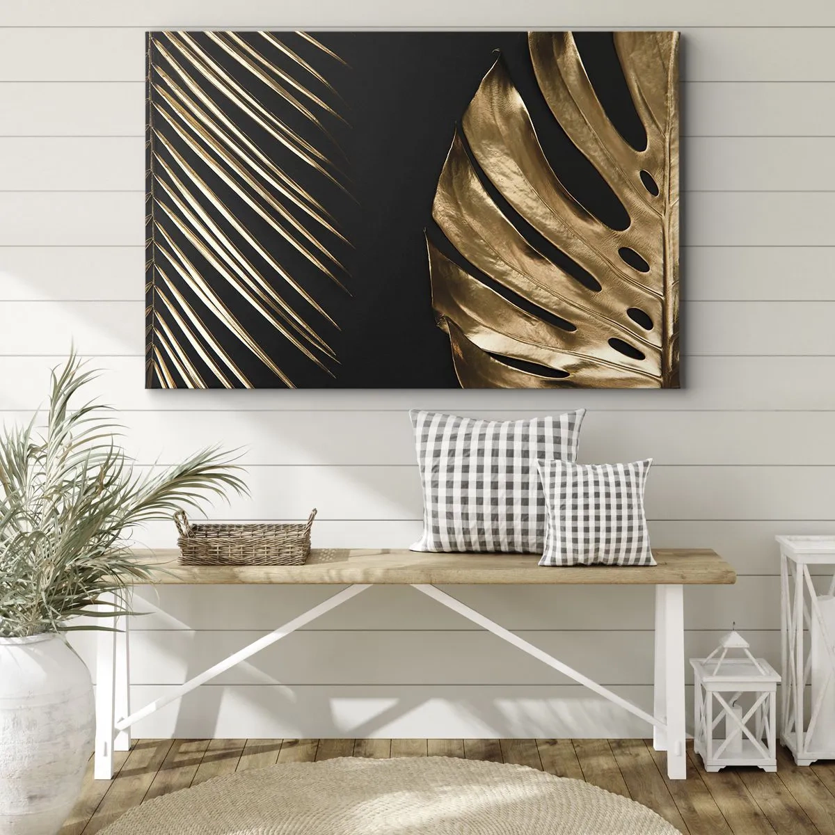 Obraz na plátne - Zlaté listy na čiernom pozadí - 70x50cm - Iné ale rovnako drahé - Moderná nástenná dekorácia do obývacej izby a spálne ARTTOR