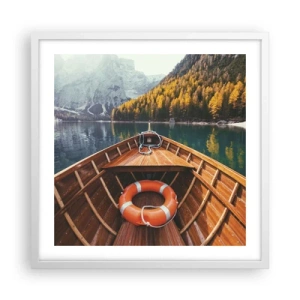 Plagát v bielom ráme - Horská túra - 50x50 cm