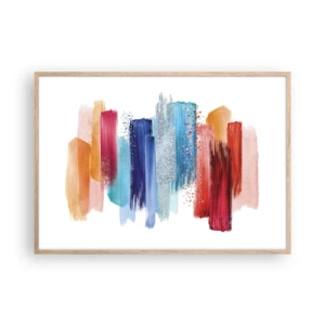 Plagát v ráme zo svetlého duba - Hore a dole - 100x70 cm