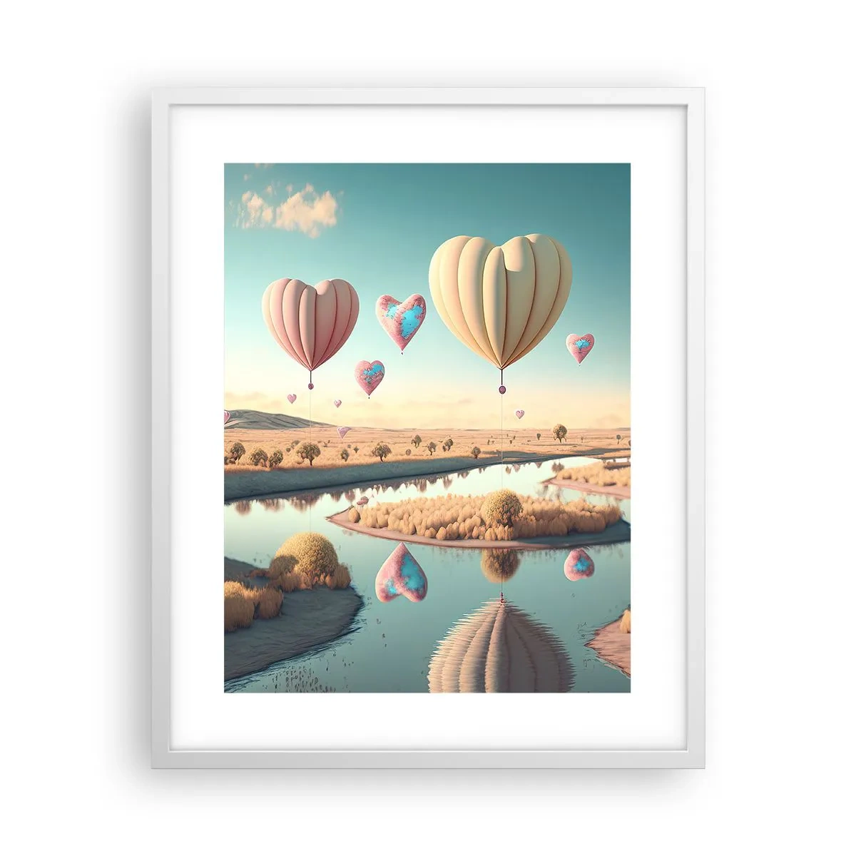 Plagát v bielom ráme - Láska ťa nechá vzlietnuť - 40x50 cm