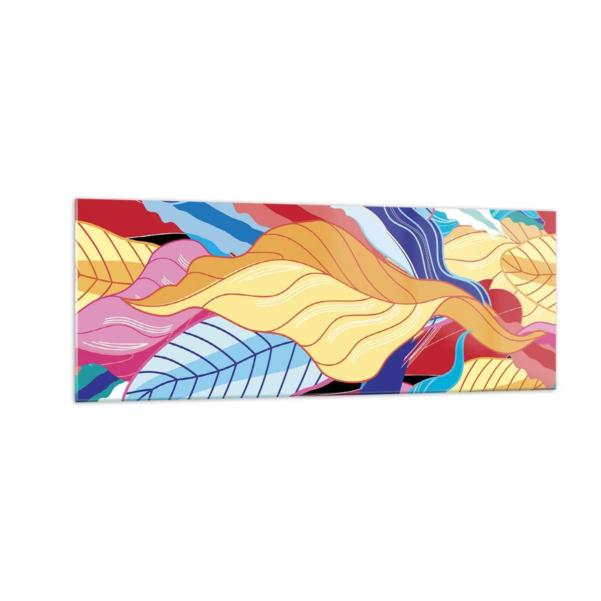 Obraz na skle - Farebný neporiadok - 140x50 cm