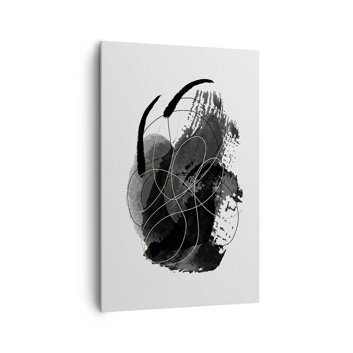 Obraz na plátne - Upletené z čiernej - 80x120 cm