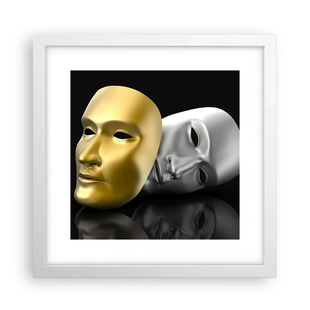 Plagát v bielom ráme - Život je divadlo - 30x30 cm