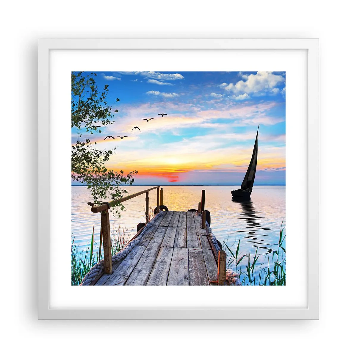 Plagát v bielom ráme - Dobrý večer - 40x40 cm