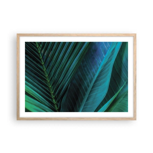Plagát v ráme zo svetlého duba - Anatómia zelene - 70x50 cm