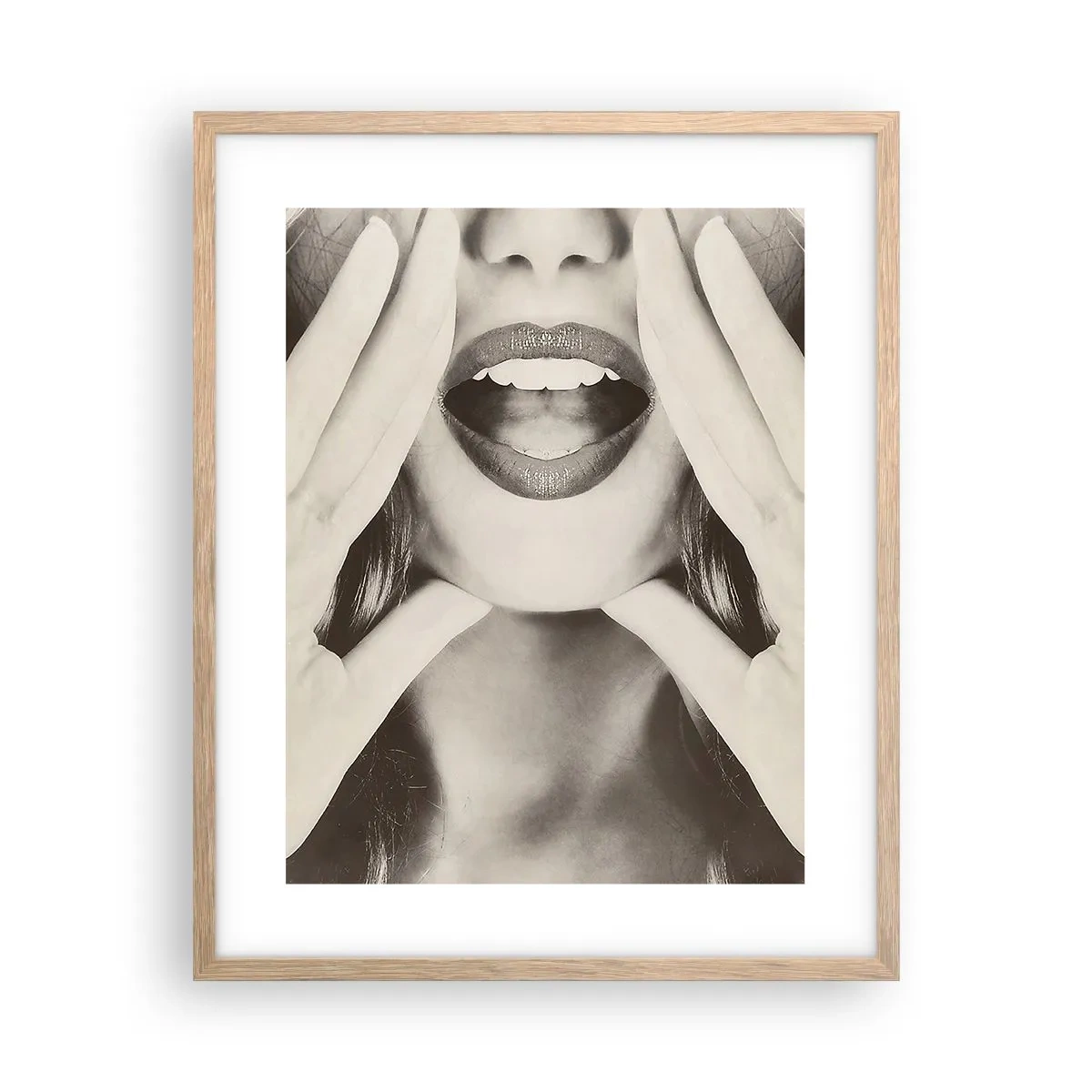 Plagát v ráme zo svetlého duba - Už idem! - 40x50 cm