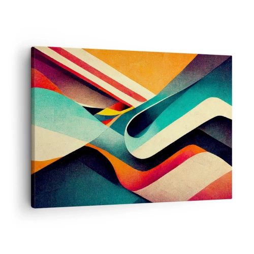 Obraz na plátne - Farebné abstraktné vlny v dynamickej kompozícii - 70x50cm - Intenzívna kompozícia - Moderná nástenná dekorácia do obývacej izby a spálne ARTTOR
