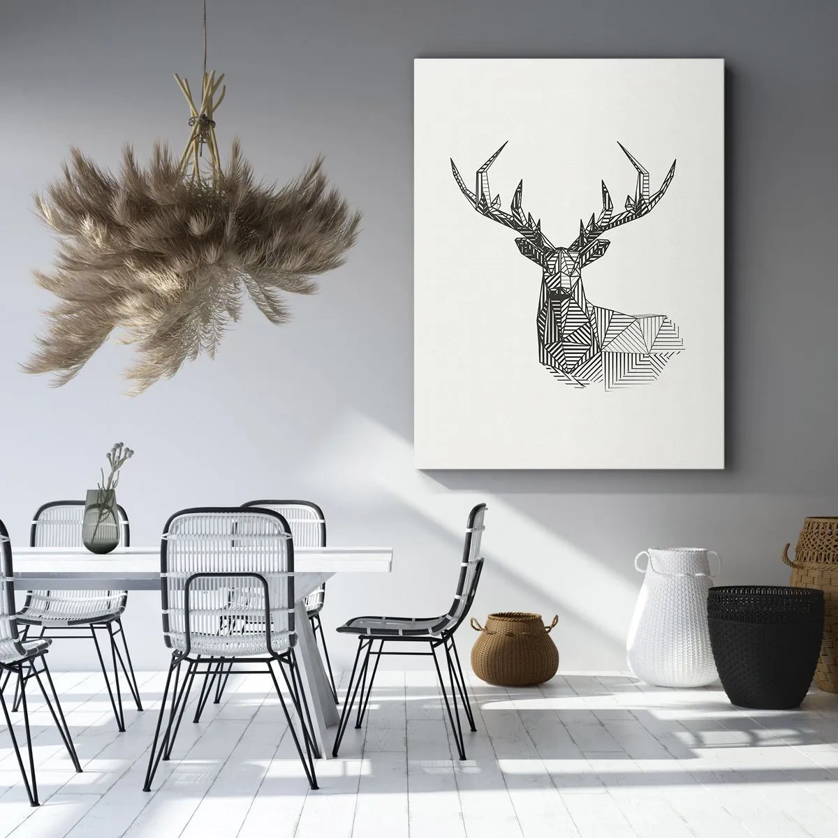 Obraz na plátne - Jeleň v kubistickom štýle - 45x80 cm