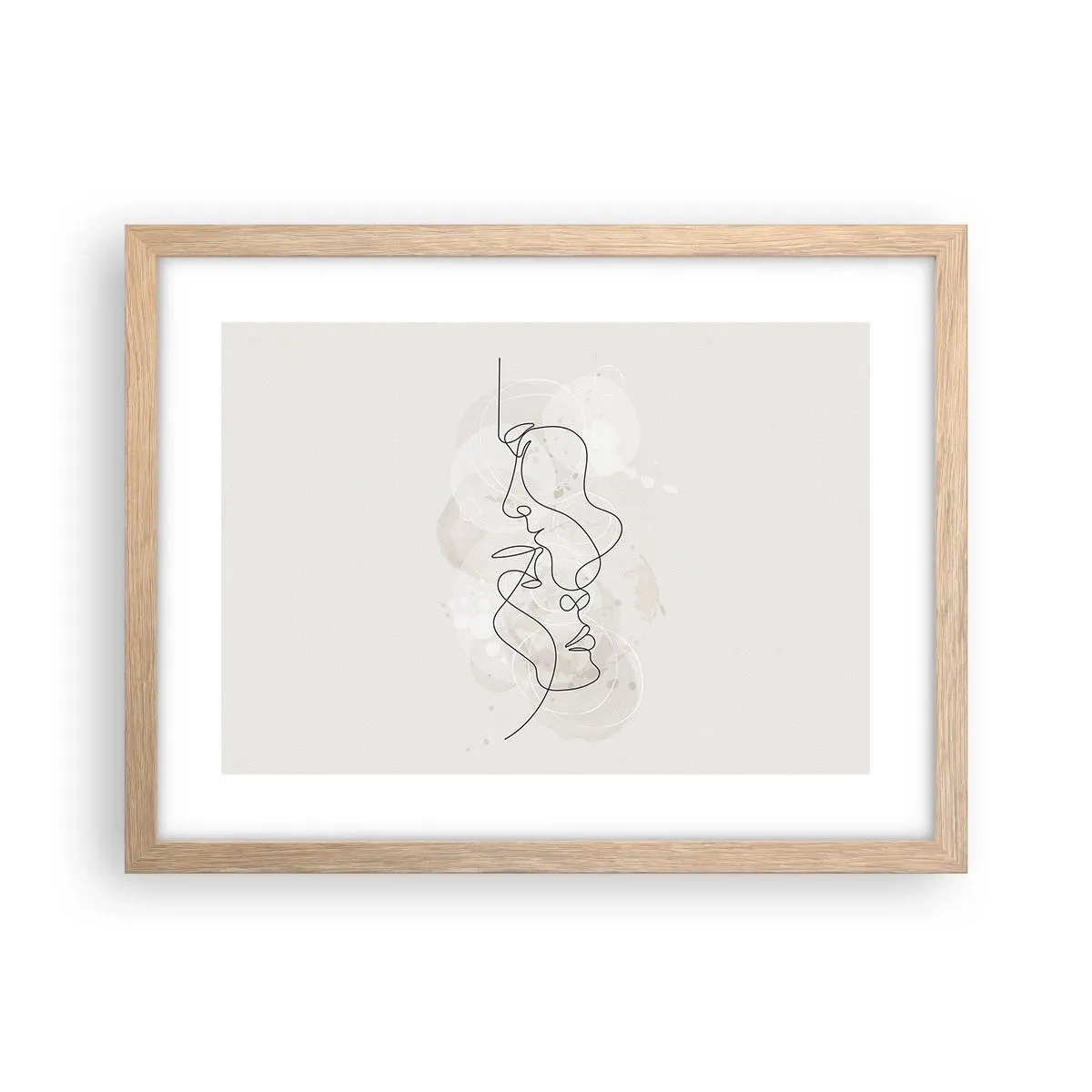 Plagát v ráme zo svetlého duba - Zamotaní v objatí - 40x30 cm