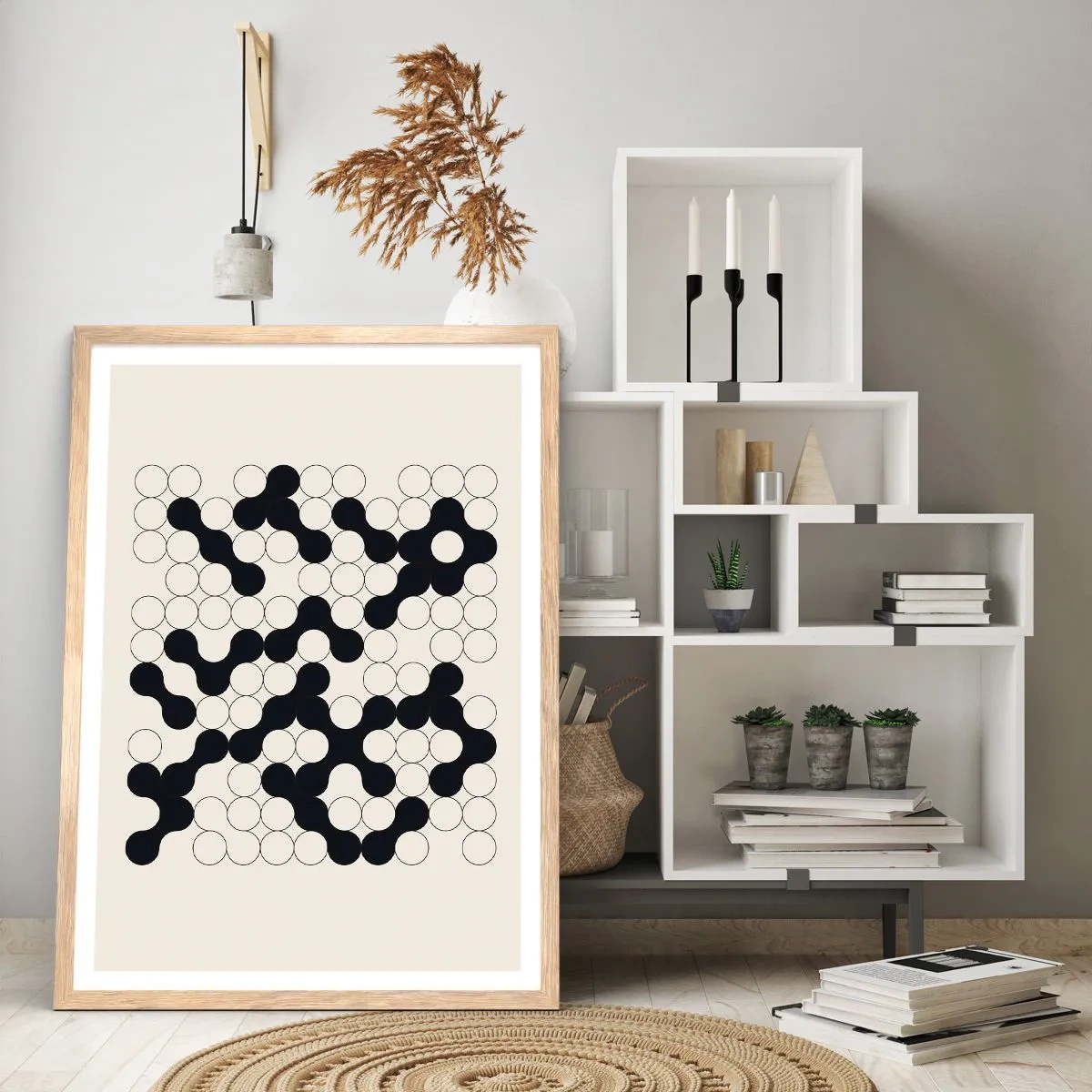 Plagát v ráme zo svetlého duba - Čínska hra – variácia - 61x91 cm