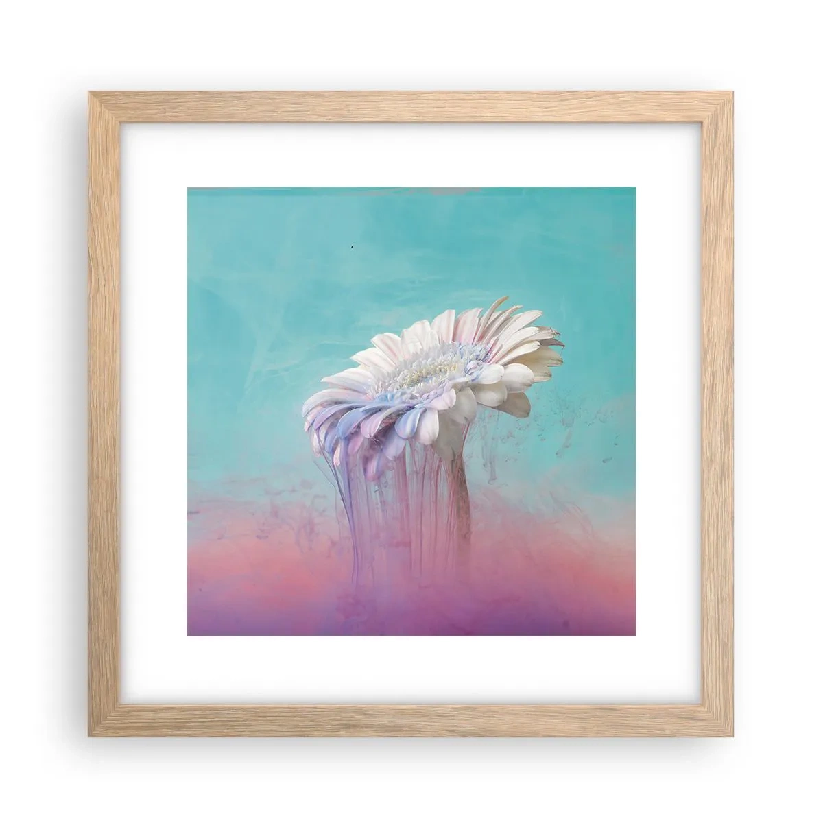 Plagát v ráme zo svetlého duba - Záhrobia kvetín - 30x30 cm